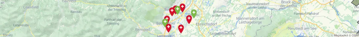 Kartenansicht für Apotheken-Notdienste in der Nähe von Tattendorf (Baden, Niederösterreich)